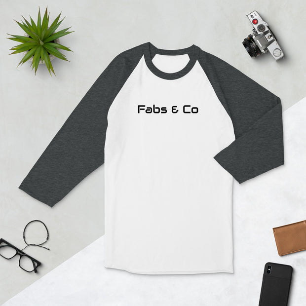 Wordmark Logo Three Quarter Sleeve Mens Raglan Baseball T-Shirt