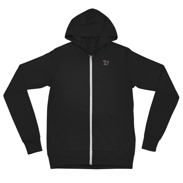Pink Logo Womens Lightweight Zipped Hoodie
