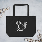 Large White Logo Organic Tote Bag