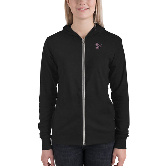 Pink Logo Womens Lightweight Zipped Hoodie