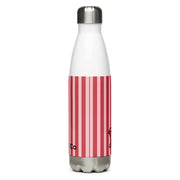 Fabs & Co Red Stripe Stainless Steel Water Bottle
