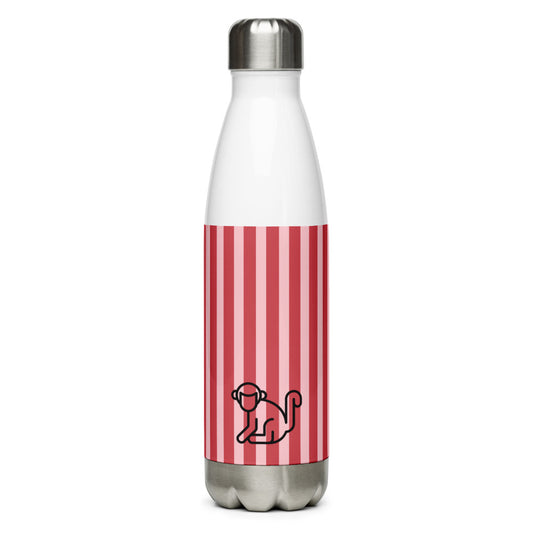 Fabs & Co Red Stripe Stainless Steel Water Bottle