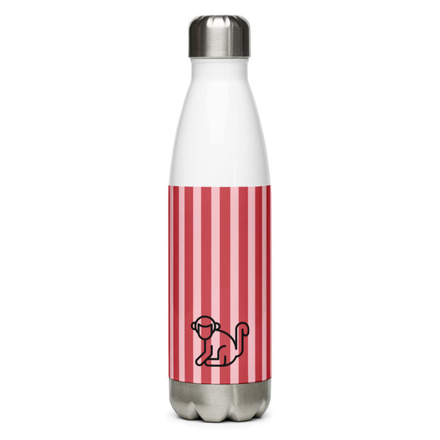 Fabs & Co Red Stripe Stainless Steel Water Bottle